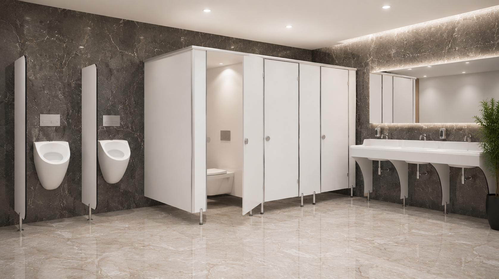 SK-01 Duru Kabin — compact laminat WC kabin sistemi
